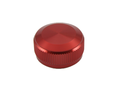 Eine rotierende Aluminiumkappe für den Spulenspannungsknopf von Avail mit glatter Oberseite und strukturierten Seiten, entworfen für Shimano 19 SLX MGL, 20 SLX DC und 21 SLX BFS Rollen; abgebildet auf einem einfachen weißen Hintergrund.