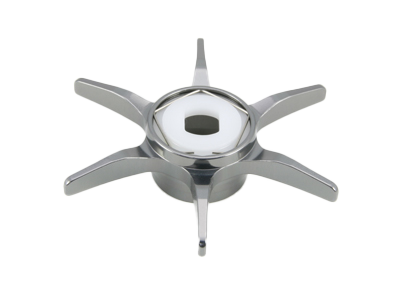 Avail Hexagonal Sternbremse für Shimano in Rotguss mit sechs Metallklingen und einem zentralen weißen Kunststoffring, von oben gesehen vor einem schlichten weißen Hintergrund.