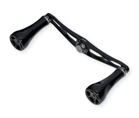 Der Taken GT106 Handle in Schwarz, aus Duraluminium mit A7 Knobs, ist ein Power Handle für Shimano & Daiwa Baitcasterrollen - perfekt zum Aufrüsten deiner Angelrolle.