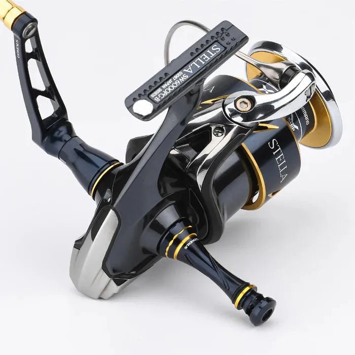 RL - Angelrollentuning - Gomexus Aluminium Reel Stand R9 55 mm - Angelrollen Ständer - Gold - Shimano -