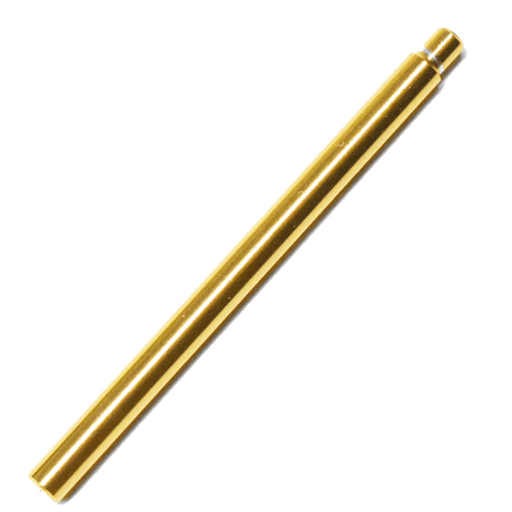 Der goldene Level Wind Shaft für Shimano 22 Aldebaran BFS von Hedgehog Studio hat ein glattes, zylindrisches Design mit einem kleinen, erhabenen Ring, ideal für präzise Schnurverlegung und Tuning, und ist auf weißem Hintergrund abgebildet.