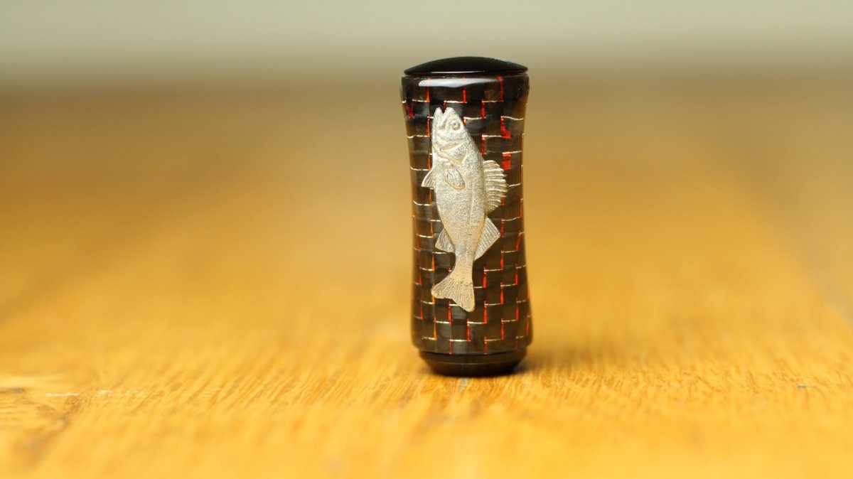 RL - Angelrollentuning - Custom Knob Carbon | Handcrafted - Rot Carbon - Zander -