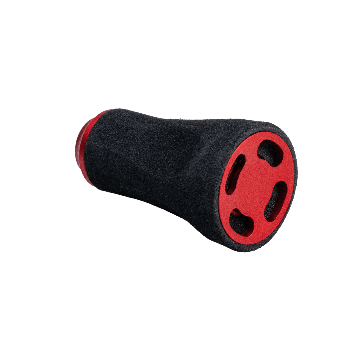 Rüsten Sie Ihre Rolle mit dem RL-TNG JGR 19 EVA-Knopf auf – einem schwarz-roten zylindrischen Knauf von RL-TNG mit strukturiertem Griff und flachem Ende mit vier ovalen Aussparungen, perfekt für die nächste Verbesserung Ihrer Angelrolle.