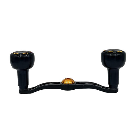 RL - Angelrollentuning - Gomexus Crank 110mm Handle mit 30 mm Sailor Power Knobs (7x4mm) - Handle - Schwarz | Gold -