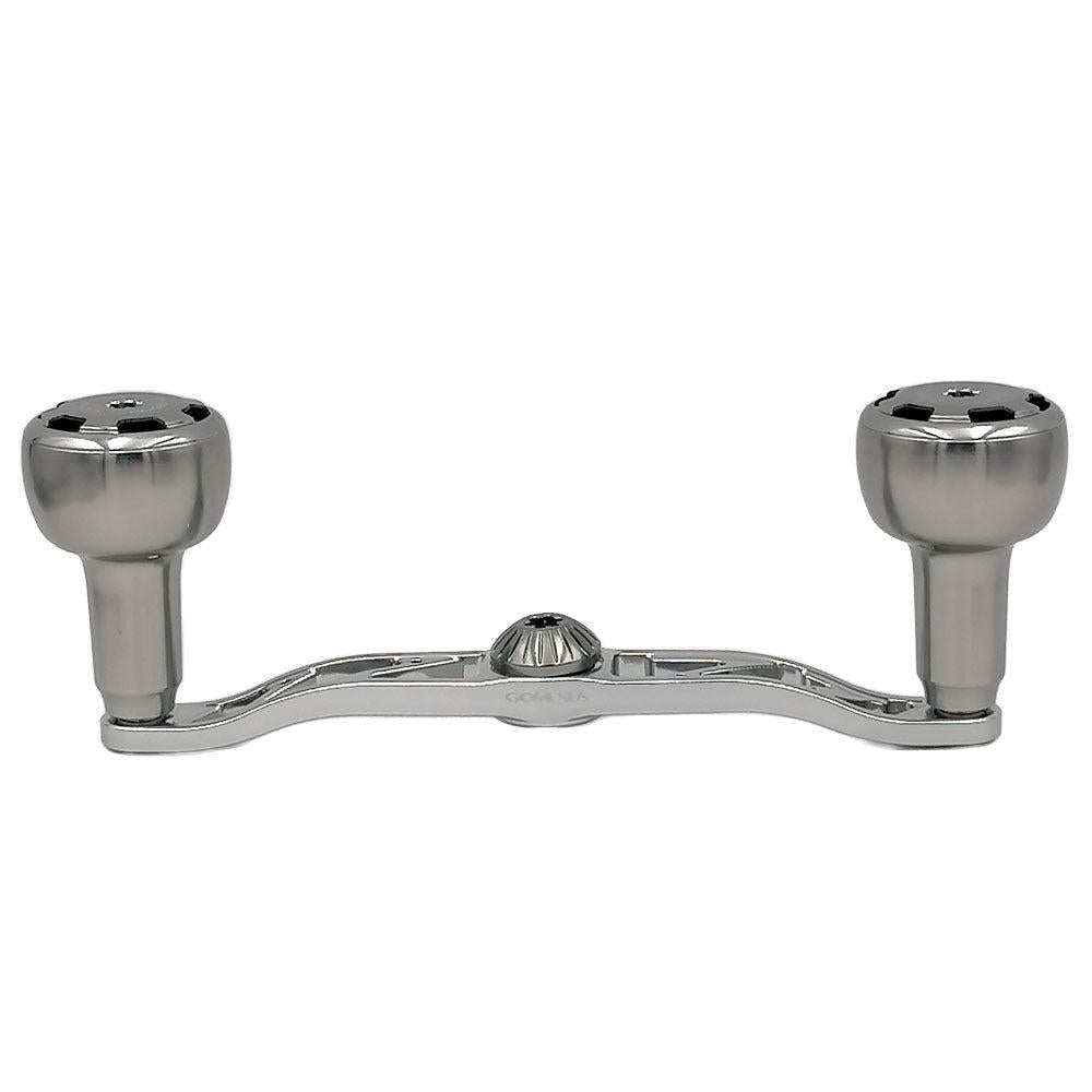 RL - Angelrollentuning - Gomexus Crank 110mm Handle mit 30 mm Sailor Power Knobs (7x4mm) - Handle - Silber | 120 mm -