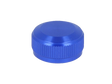 Eine blaue, runde Avail 19 SLX MGL | 20 SLX DC | 21 SLX BFS Aluminium Spool Tension Knob Cap mit strukturiertem Griff, abgebildet auf einem schlichten weißen Hintergrund.