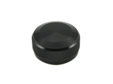 Eine schwarze, runde Aluminium Avail Spool Tension Knob Cap für 19 SLX MGL, 20 SLX DC, oder 21 SLX BFS Rollen ist auf weißem Hintergrund abgebildet.
