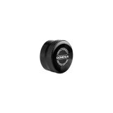 Eine schwarze, runde Gomexus Aluminium-Spulenspannungsknopfkappe mit strukturiertem Griff und weißer Beschriftung ist perfekt für Ihre Spulenbremsenkappen und passt ideal zu jedem Gomexus-Baitcasterrollen-Setup.