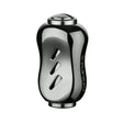 Der Gomexus Titanium 22 mm Knauf ist ein rauchfarbener, metallischer, ergonomisch geformter Angelrollenknauf mit zwei schrägen Schlitzen, schwarzen Akzenten an beiden Enden und "Gomexus"-Branding - mit langlebigen schwarzen Titanknäufen. Schlichter weißer Hintergrund.