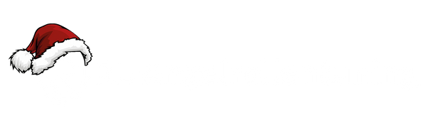 Eine rot-weiße Weihnachtsmannmütze wird auf ein stilisiertes Angelrollen-Logo gesetzt, mit dem schwachen weißen Text RL-Angelrollentuning auf hellgrauem Hintergrund.