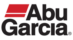 Abu Garcia-Logo mit fetter schwarzer Schrift "Abu Garcia" und einem roten Rechteck mit zwei weißen Linien über dem Buchstaben A.