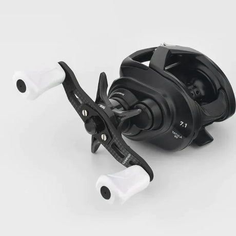 RL - Angelrollentuning - Gomexus 85|95mm Carbon Handle mit 21mm Composite Knobs (7x4mm) - Handle - Weiß - 85 mm - 