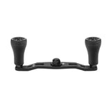 Der Gomexus 95mm Carbon Griff mit P20 Knobs von Gomexus ist ein schwarzer Griff mit zwei strukturierten Griffen, hergestellt aus umweltfreundlichem TPE Material, entwickelt für die Montage von Ausrüstung.