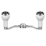 RL - Angelrollentuning - Gomexus Crank 100mm Silver Handle mit 27 mm TPE Knobs (7x4mm) - Handle - Silber | Weiß | Schwarz - 