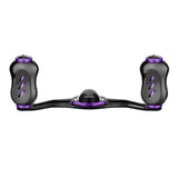 Der Gomexus Kage Titanium Handle mit 22 mm Titanium Knobs (8x5mm) von Gomexus ist ein schwarz-violetter Angelrollengriff mit Doppelgriff und ergonomischen Griffen, gefertigt aus leichter Titanium-Legierung, abgebildet auf weißem Hintergrund.