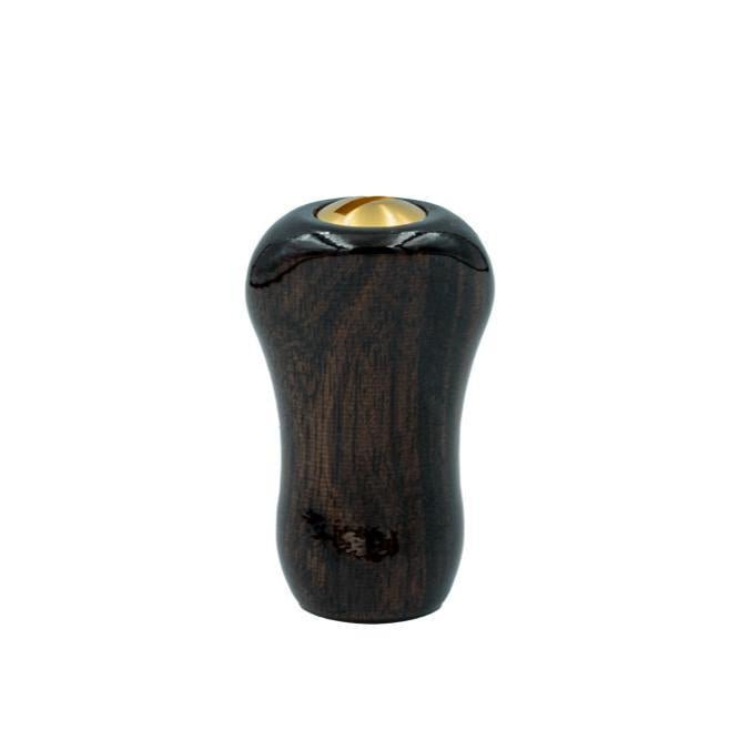 RL - Angelrollentuning - Premium Naturholz Small Gourd Knob - Ebony - Glänzend - 