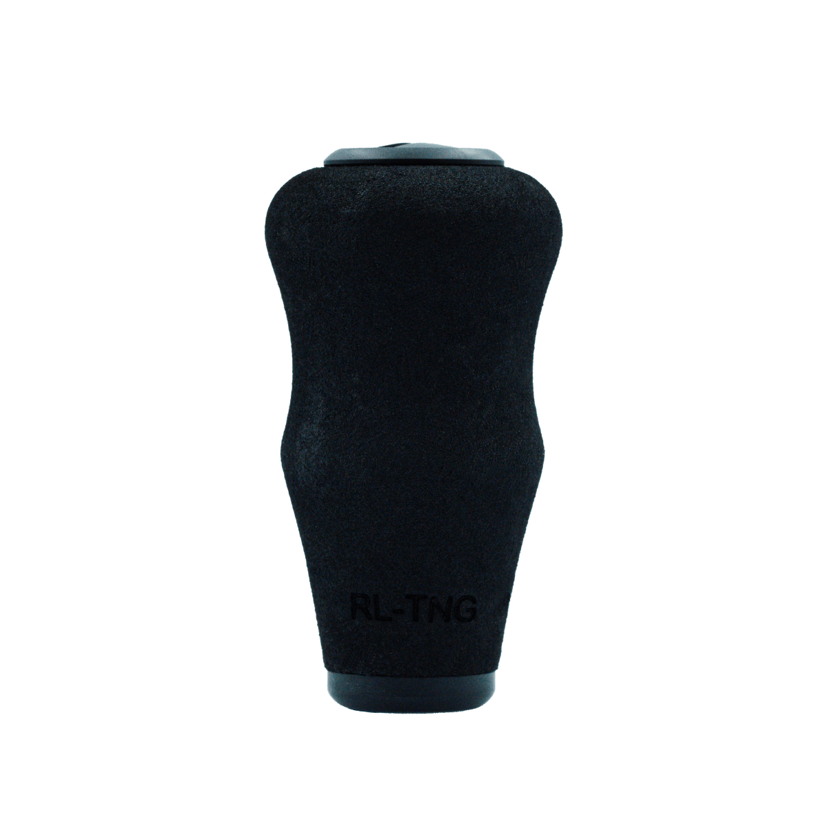 Der RL-TNG OCT 24 EVA-Knopf, ein schwarzer, ergonomisch geformter Griff von RL-TNG mit dem Aufdruck „RL-TNG“ in der Nähe der Basis, wird vor einem schlichten weißen Hintergrund abgebildet.