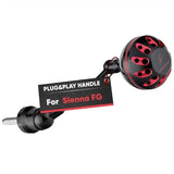 RL - Angelrollentuning - Gomexus Aluminium Handle 57 mm mit 35 mm Power Knob für Shimano Spinnrollen | Lock - Type Kurbelarm Upgrade - Rot - 