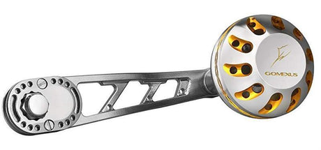 RL - Angelrollentuning - Gomexus Aluminium Handle 85 mm mit 38 mm Power Knob (8x5mm) - Handle - Silber | Gold - 