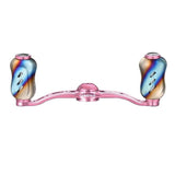 RL - Angelrollentuning - Gomexus Galaxy 90 mm Handle mit 22 mm Titanium Flame Knobs (8x5 mm) - Handle - Flame | Rosa - 